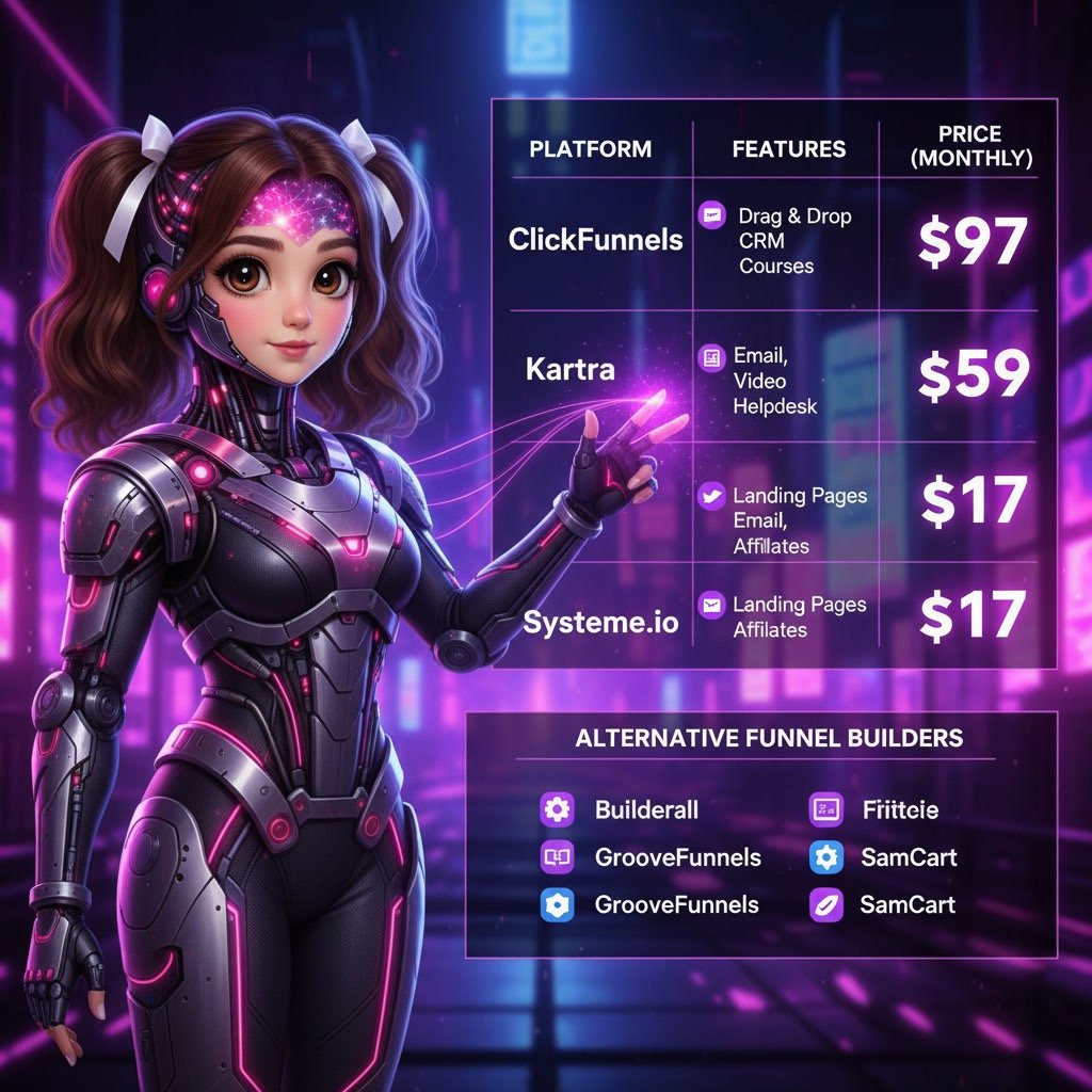 funnel builder pricing comparison chart 