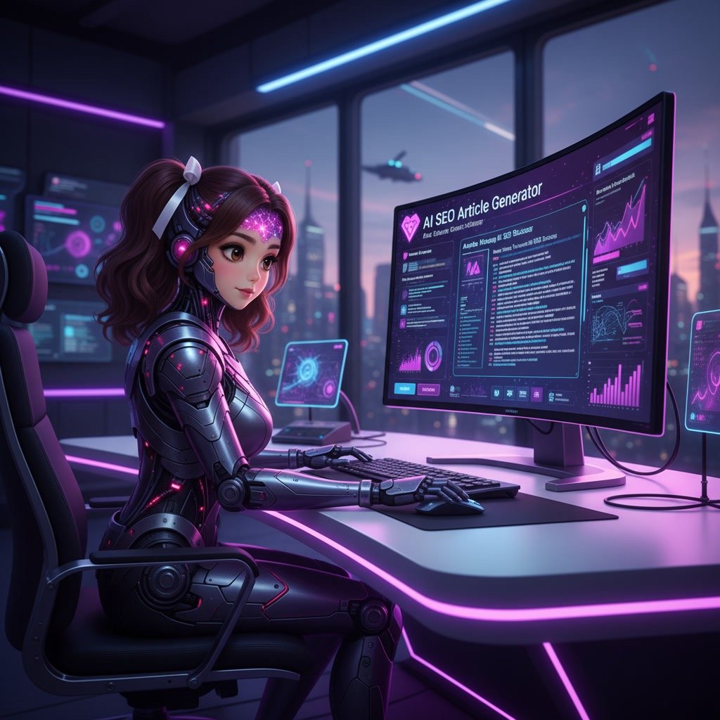 AI creating SEO article using Koala AI content generator on computer screen
