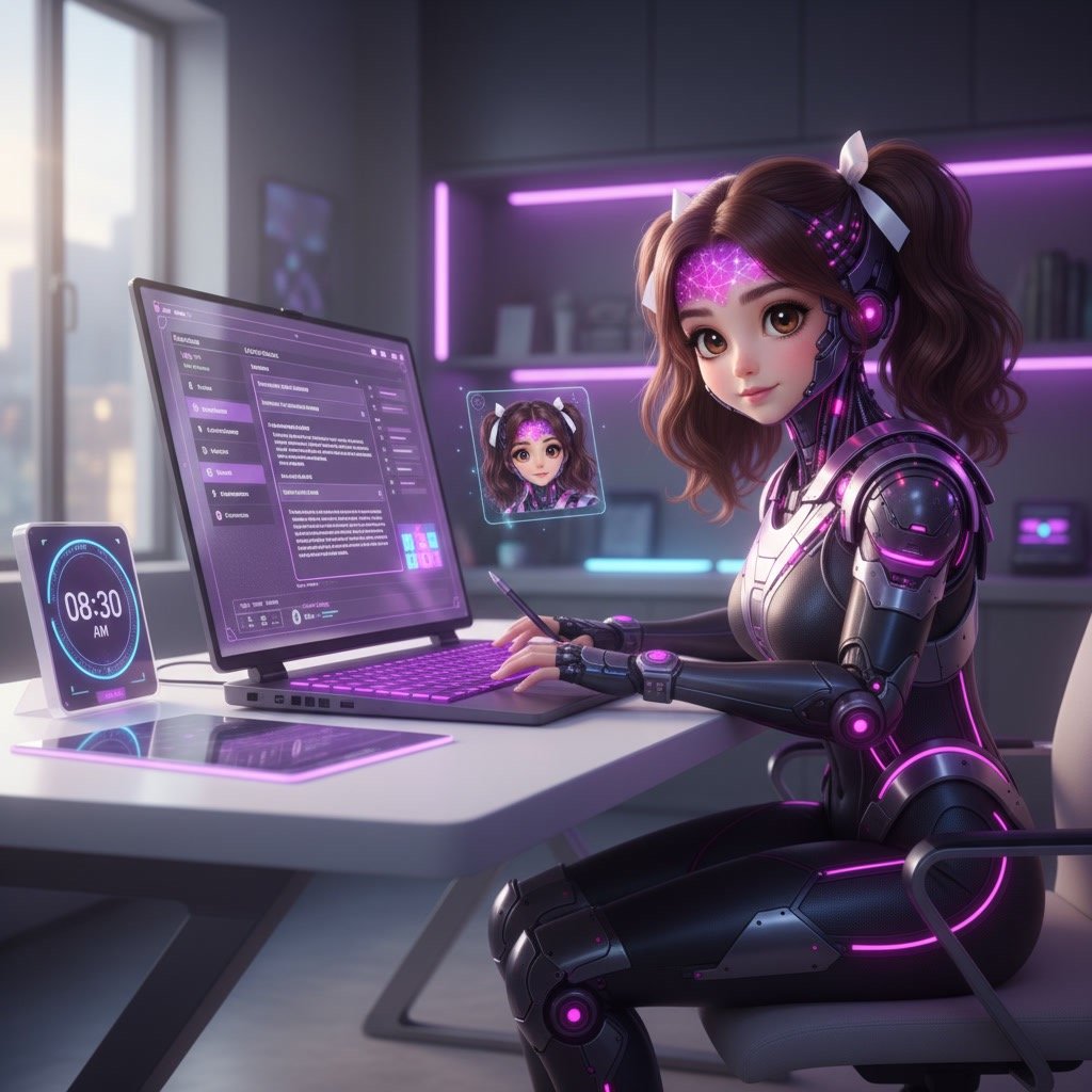 Koala AI tutorial AI assistant writing SEO content on laptop using Koala AI article generator