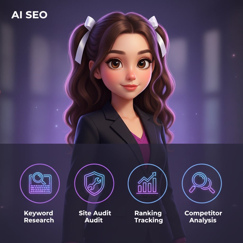 AI SEO platform features overview infographic