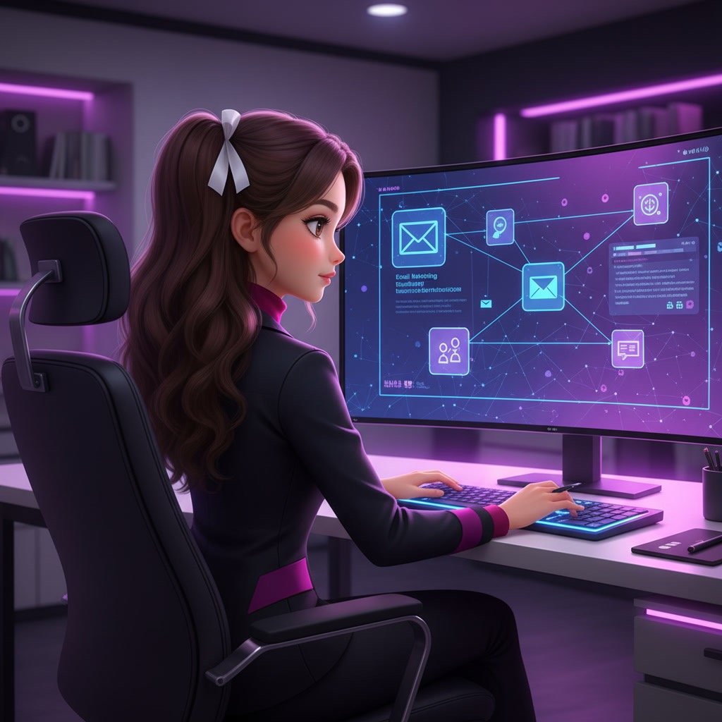 Systeme.io email automation workflow managing leads and campaigns