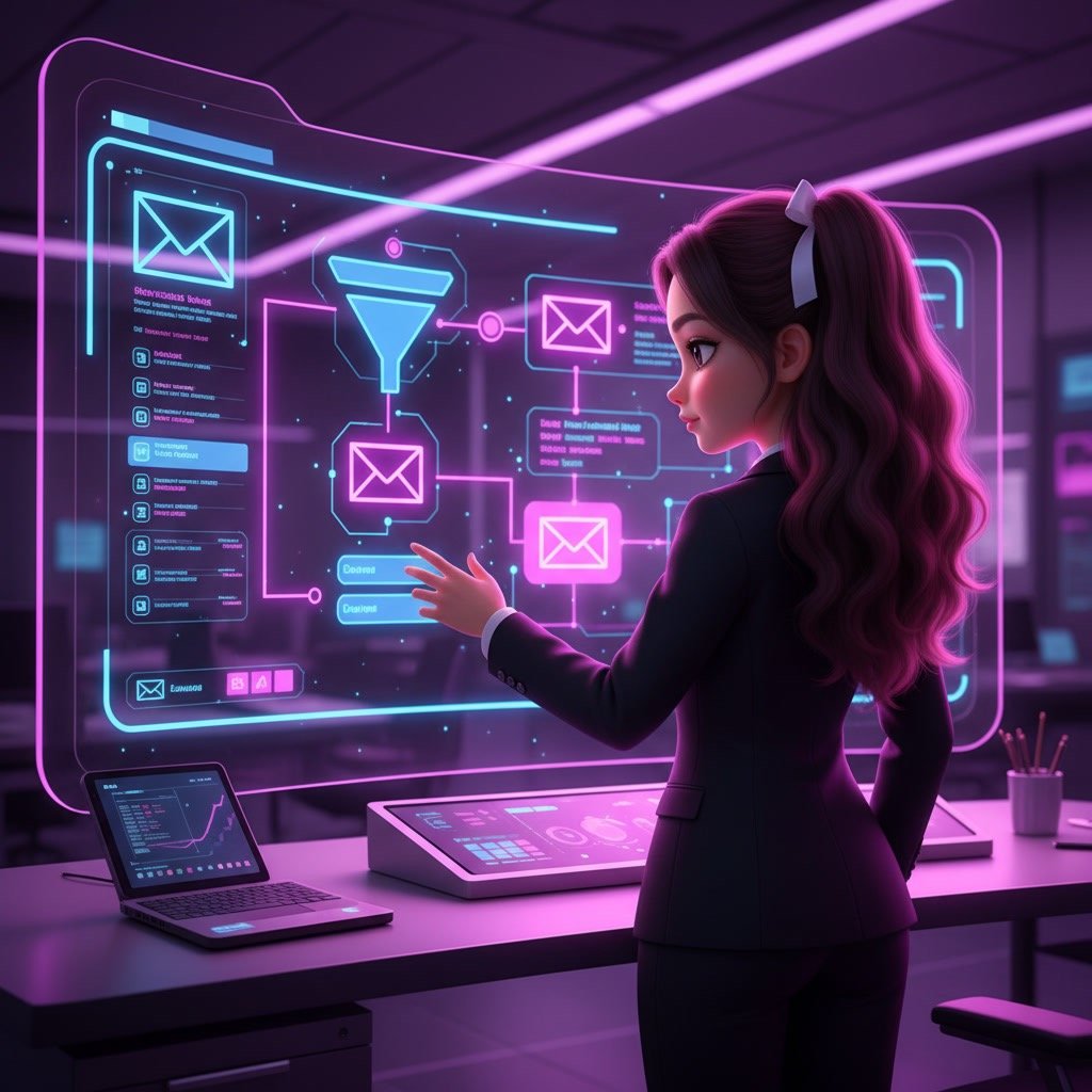 Systeme.io automation workflow managing email and funnel steps automatically