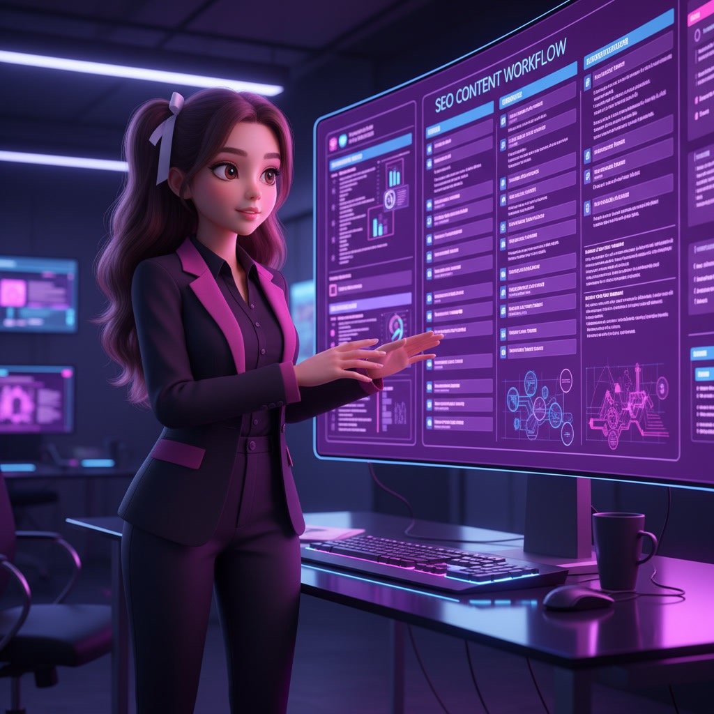 NeuronWriter workflow example showing step by step process for creating SEO content