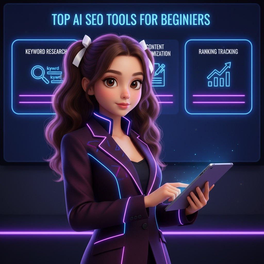 Top AI SEO tools for beginners comparison infographic