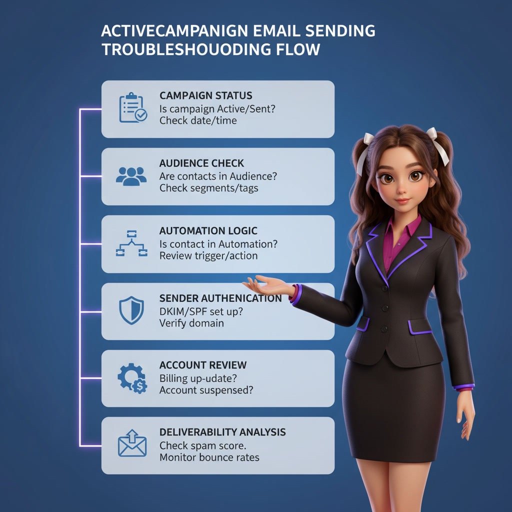 activecampaign-email-not-sending troubleshooting infographic