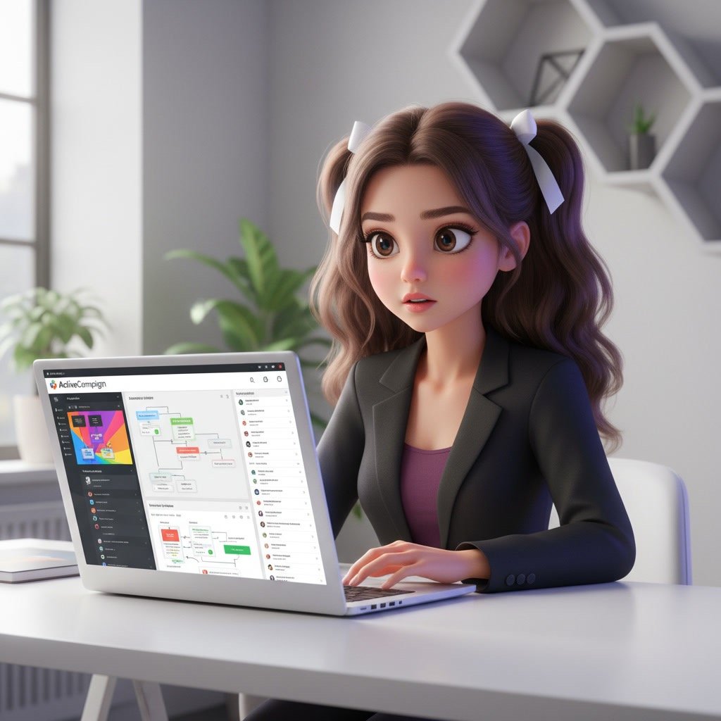 activecampaign-tutorial-for-beginners dashboard setup on a laptop for first-time users