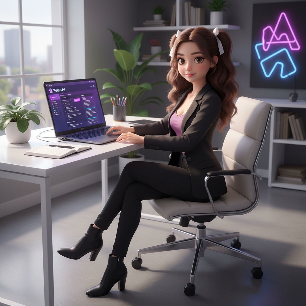 Content creator learning how to use koala ai for blog writing on a laptop.